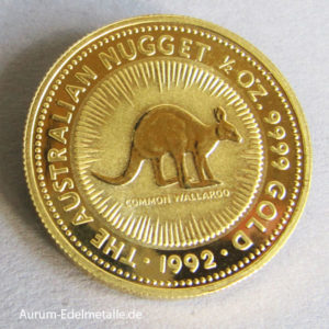 Anlagemünze Australien-1_2-oz-Kangaroo-Nugget-1992-Gold