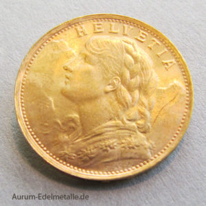 Umlaufmünze Schweiz-Vreneli-20-Franken-Goldmuenze-1935