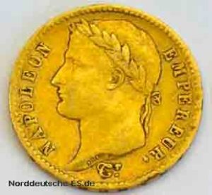 Historisch Napoleon-1812-20-Francs-Goldmuenze
